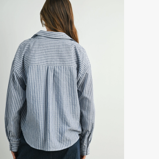 BUTTERMELON Top-Crop Button Up Long Sleeve