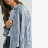 BUTTERMELON Top-Crop Button Up Long Sleeve