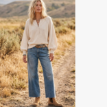 Sewn & Seen Top-Henley Balloon Sleeve