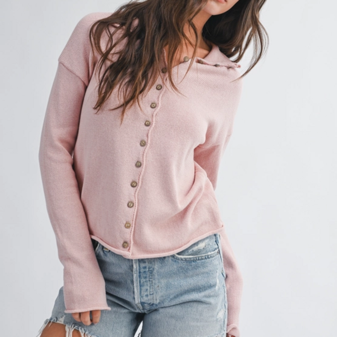 AEMI + CO Cardi-Cropped w/ Buttons