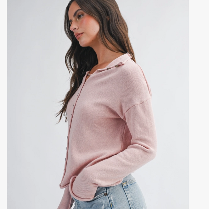 AEMI + CO Cardi-Cropped w/ Buttons