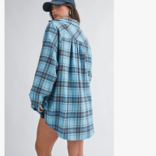 AEMI + CO Shirt-Oversized Plaid Button Down