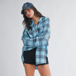 AEMI + CO Shirt-Oversized Plaid Button Down
