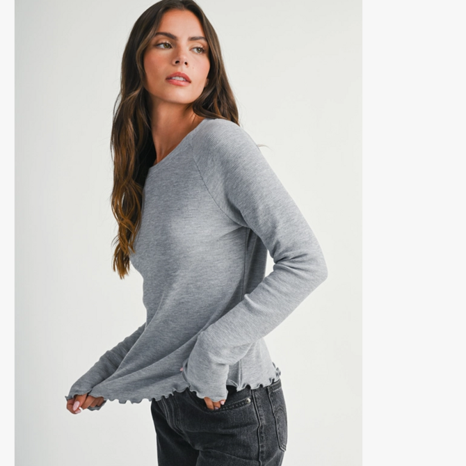 AEMI + CO Top-Thermal Lettuce Edge Long Sleeve