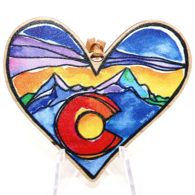 HOLLY SAGE ART ORN-HEART "C" MNTS