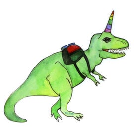 HOLLY SAGE ART STKR-T REX W/ BKPK/HORN