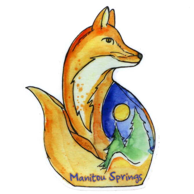 HOLLY SAGE ART STKR-FOX/MOON/TREES MANITOU
