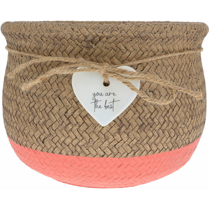 PAVILION GIFT FLOWER POT-THE BEST WOVEN BRWN 8.5"