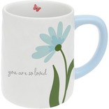 PAVILION GIFT *MUG-LOVED FLOWERS WHT 17OZ