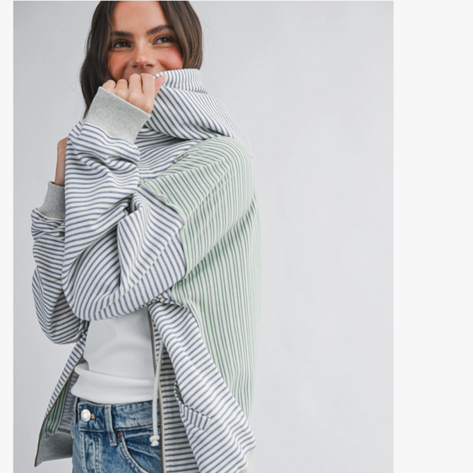 AEMI + CO Hood-Striped Zip