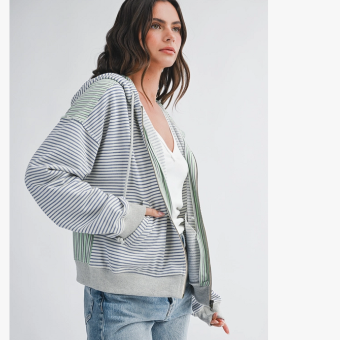 AEMI + CO Hood-Striped Zip