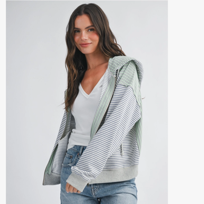 AEMI + CO Hood-Striped Zip