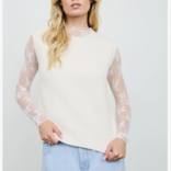 Blu Pepper Sweater-Raw Mockneck Dolman s/s