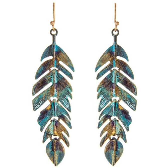 Rain Jewelry Collection E-LINKED FEATHER PATINA