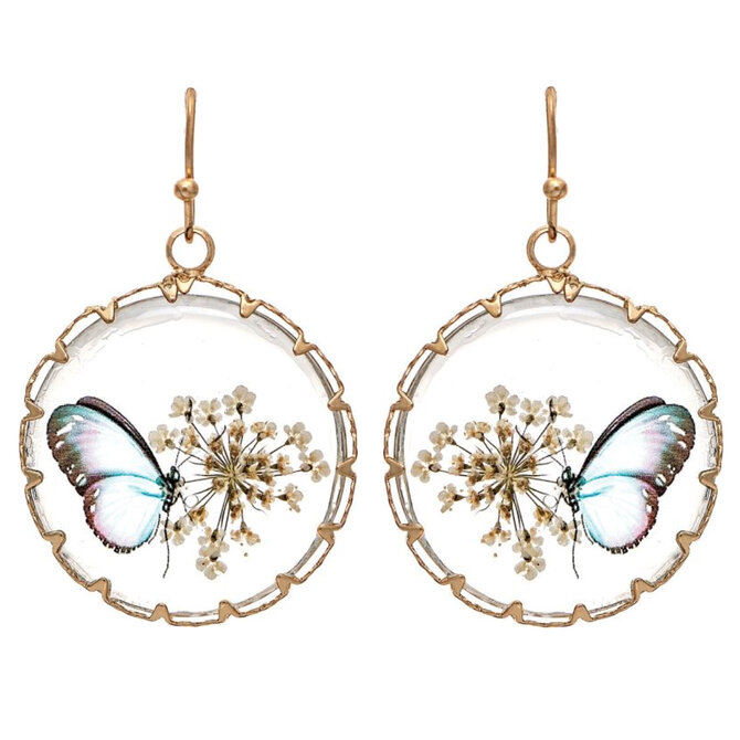 Rain Jewelry Collection E-FLOWER/BFLY PRESSED RND