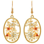 Rain Jewelry Collection E-FLOWER QUEEN ANNE LACE OVAL