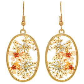 Rain Jewelry Collection E-FLOWER QUEEN ANNE LACE OVAL