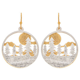 Rain Jewelry Collection E-TREELINE SLVR/BRASS RND