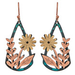 Rain Jewelry Collection E-FLOWERS GROWING COPPER/BRASS