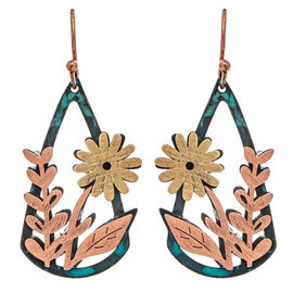 Rain Jewelry Collection E-FLOWERS GROWING COPPER/BRASS