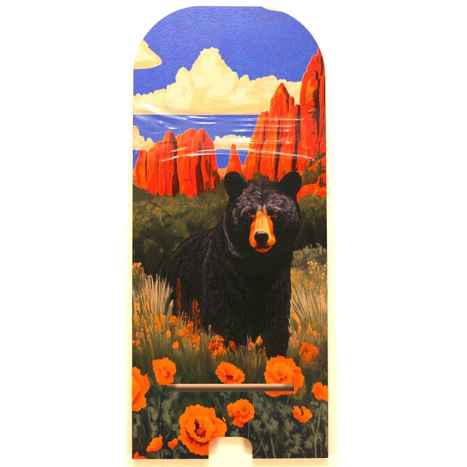 ZEN HILLS PHONE HLDR-BEAR/ROCKS/FLOWERS