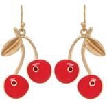 Rain Jewelry Collection E-CHERRIES RED/GLD