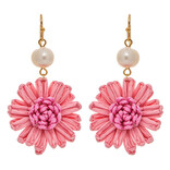 Rain Jewelry Collection E-FLOWER PINK RAFFIA