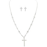 Rain Jewelry Collection N/E SET-CROSS SLVR