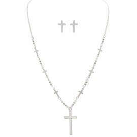 Rain Jewelry Collection N/E SET-CROSS SLVR