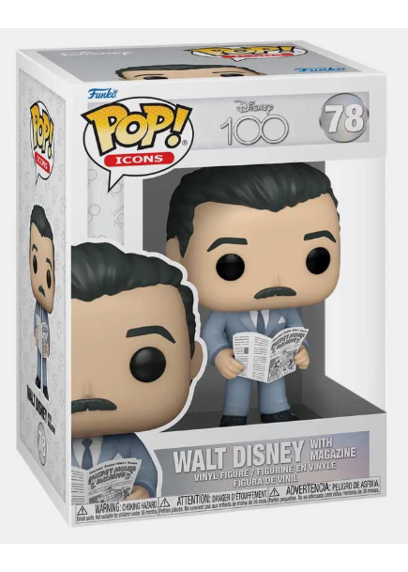 Funko POP POP DISNEY 100TH ANN 78 - WALT DISNEY WITH MAGAZINE