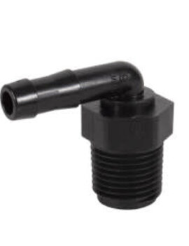 HOSE BARB 1/2" THD-3/8" BARB-90 DEGREE Banjo