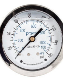 Brass Liquid Filled Gauge - Pressure Gauge (160 PSI) Brass Liquid Filled Gauge - Pressure Gauge (160 PSI)