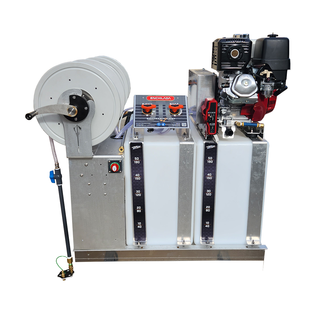 ENCHILADA 50 Gallon Soft Wash and 50 Gallon Power Wash Skid Assembly
