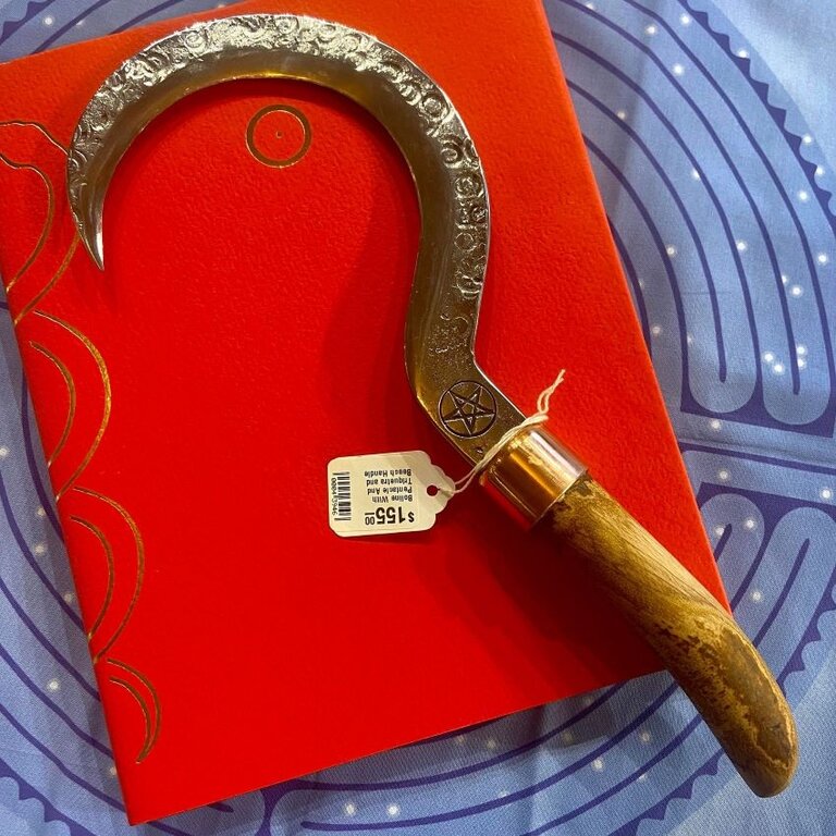 Luna Ignis Boline With Pentacle And Triquetra and Beech Handle