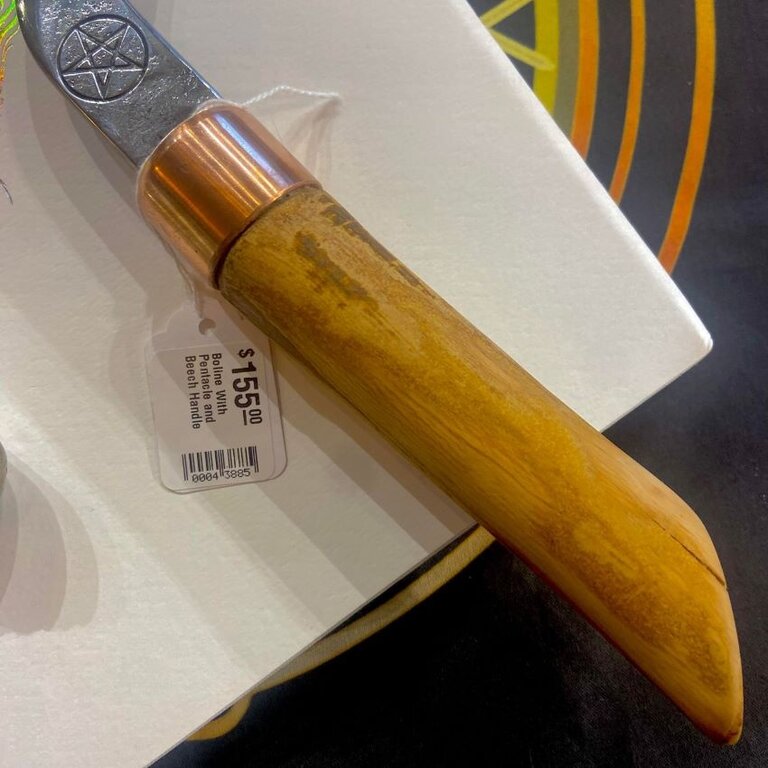 Luna Ignis Boline With Pentacle and Beech Handle