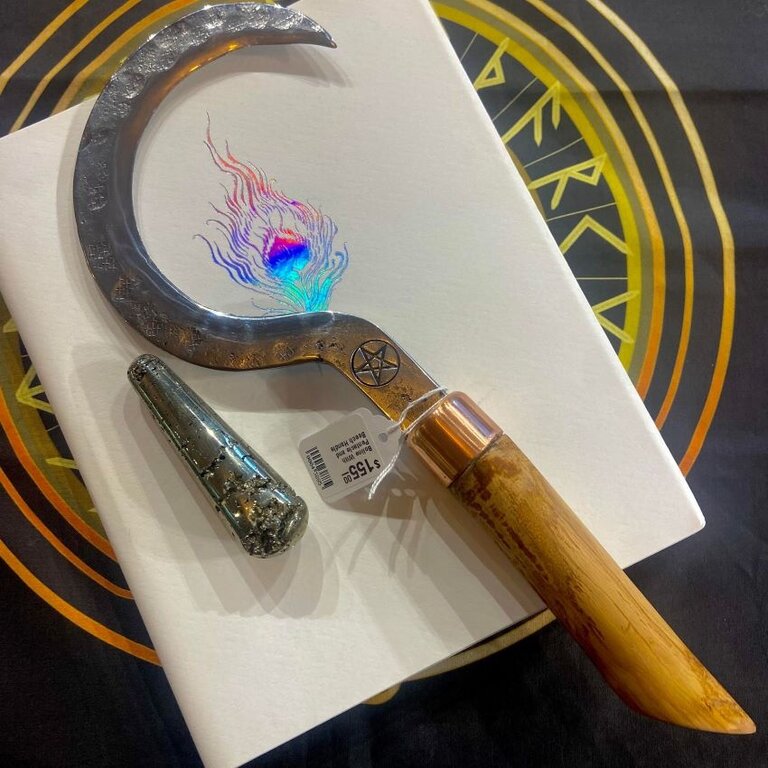 Luna Ignis Boline With Pentacle and Beech Handle