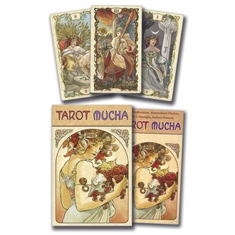 Llewellyn Publications MUCHA TAROT (78-card deck, instruction booklet & box with removable cover)