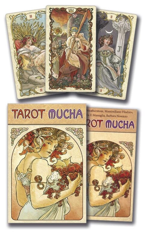 Llewellyn Publications MUCHA TAROT (78-card deck, instruction booklet & box with removable cover)