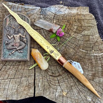 Luna Ignis Brass and Beech Large Athame Luna Ignis Brass and Beech Large Athame