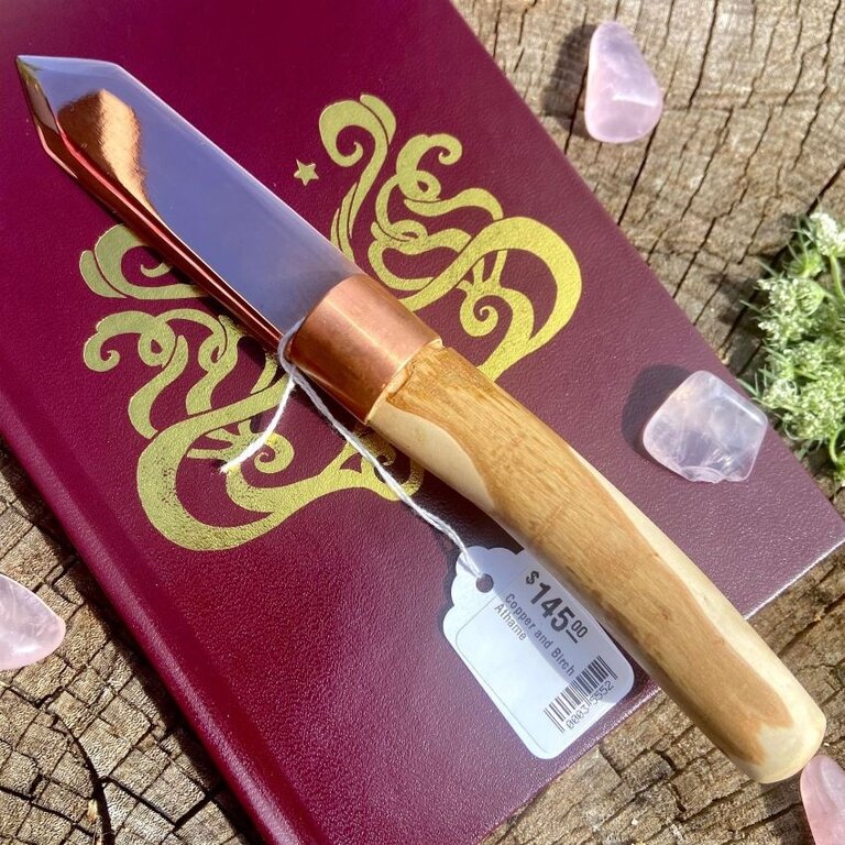 Luna Ignis Copper and Birch Athame With Chevron TIp