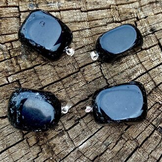 Luna Ignis Tumbled Obsidian Pendant Protection Amulet Luna Ignis Tumbled Obsidian Pendant Protection Amulet