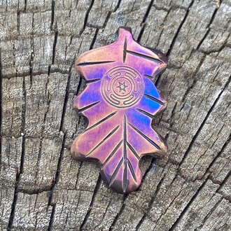 Luna Ignis Luna Ignis Hand Forged Unique Hecate Wheel Oak Leaf Amulet Pendant Luna Ignis Luna Ignis Hand Forged Unique Hecate Wheel Oak Leaf Amulet Pendant