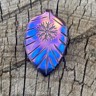 Luna Ignis Luna Ignis Hand Forged Unique Helm Of  Awe Leaf Amulet Pendant Luna Ignis Luna Ignis Hand Forged Unique Helm Of  Awe Leaf Amulet Pendant