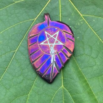 Luna Ignis Luna Ignis Hand Forged Unique Reverse Pentagram Leaf Amulet Pendant Luna Ignis Luna Ignis Hand Forged Unique Reverse Pentagram Leaf Amulet Pendant