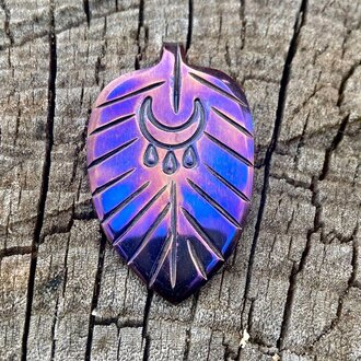 Luna Ignis Luna Ignis Hand Forged Unique Crying Moon Leaf Amulet Pendant Luna Ignis Luna Ignis Hand Forged Unique Crying Moon Leaf Amulet Pendant