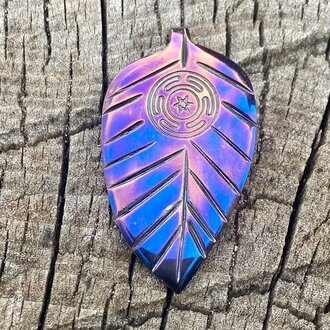 Luna Ignis Luna Ignis Hand Forged Unique Hecate Wheel Leaf Amulet Pendant Luna Ignis Luna Ignis Hand Forged Unique Hecate Wheel Leaf Amulet Pendant