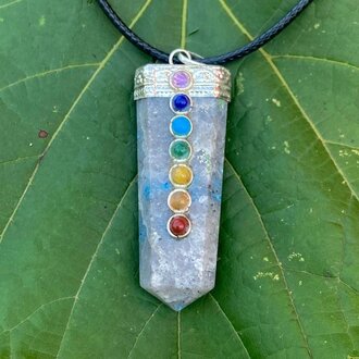 Luna Ignis K2 Chakra Pendant Necklace On Wax Cord Luna Ignis K2 Chakra Pendant Necklace On Wax Cord
