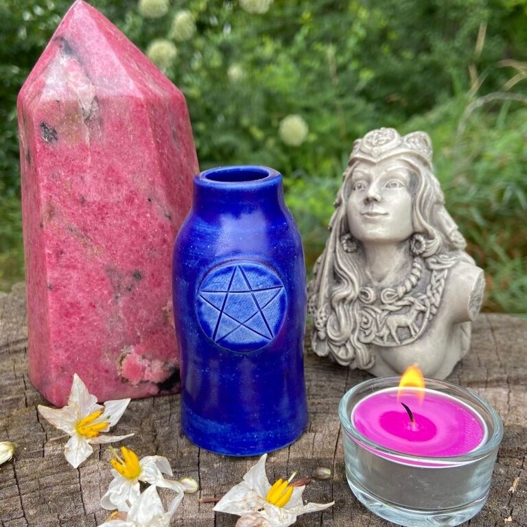 Luna Ignis Luna Ignis Ceramic  Large Witch Bottle Blue For Water