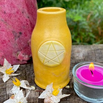 Luna Ignis Luna Ignis Ceramic  Large Witch Bottle Yellow For Air Luna Ignis Luna Ignis Ceramic  Large Witch Bottle Yellow For Air