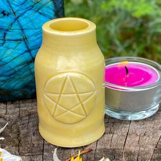 Luna Ignis Luna Ignis Ceramic  Small Witch Bottle Yellow For Air Luna Ignis Luna Ignis Ceramic  Small Witch Bottle Yellow For Air